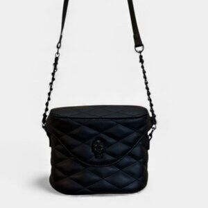 Betsey Johnson Black Quilted Crossbody Bag